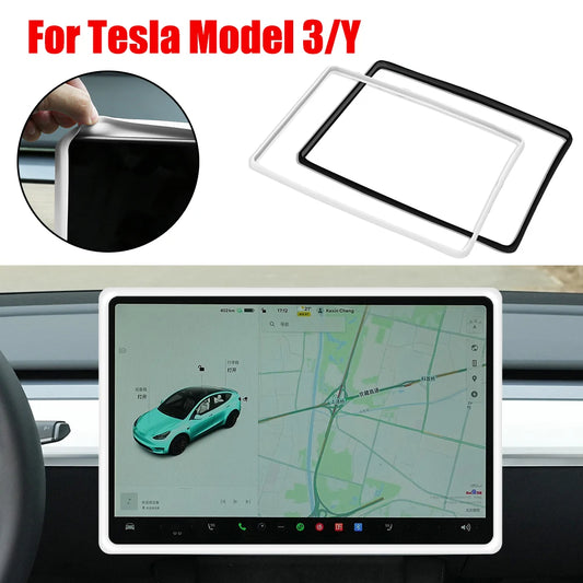 Screen Protector For Tesla Model 3 Y Car Player Rim Covers Silicone Navigation Radio Audio Frame Edge Guards Auto Accessories