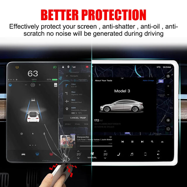 Screen Protector For Tesla Model 3 Y Car Player Rim Covers Silicone Navigation Radio Audio Frame Edge Guards Auto Accessories