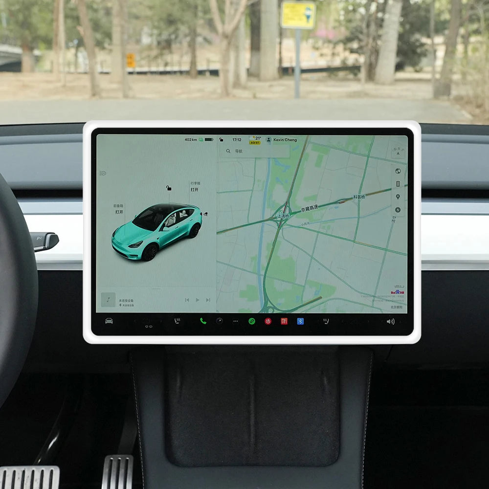 Screen Protector For Tesla Model 3 Y Car Player Rim Covers Silicone Navigation Radio Audio Frame Edge Guards Auto Accessories