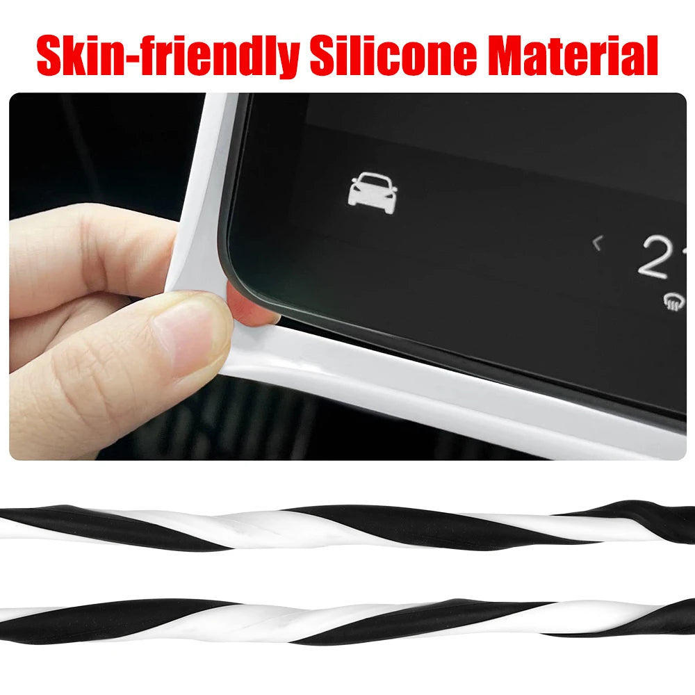 Screen Protector For Tesla Model 3 Y Car Player Rim Covers Silicone Navigation Radio Audio Frame Edge Guards Auto Accessories
