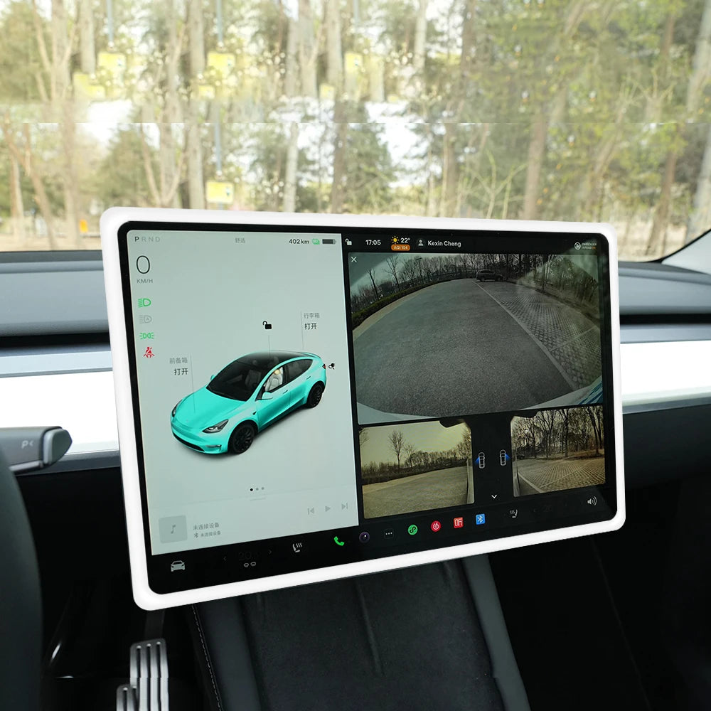 Screen Protector For Tesla Model 3 Y Car Player Rim Covers Silicone Navigation Radio Audio Frame Edge Guards Auto Accessories